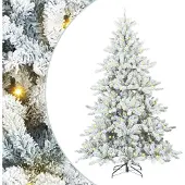 vidaXL Kunstmatige Hinged Kerstboom Wit 210 cm PVC en Staal