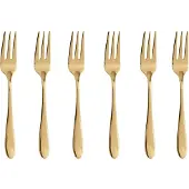Sambonet Velvet Edelstahl/PVD Gold Set 6 Kuchengabeln S0196-S00017-S1578 52712GA5