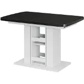 Vicco Eettafel Fenaro, Zwart/Wit, 120-160 x 80 cm