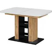 Vicco Eettafel Fenaro, Wit/Goudkleurig Eiken, 120-160 x 80 cm