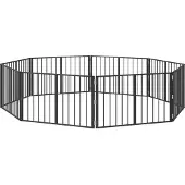 vidaXL Hondendeur 8 st Zwart 100 x 60 cm Gegalvaniseerd staal