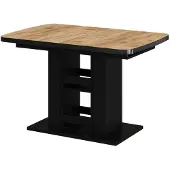 Vicco Eettafel Fenaro, Goudkleurig Eiken/Zwart, 120-160 x 80 cm