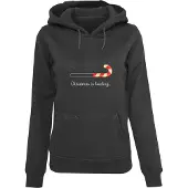 Merchcode Sweatshirt 'Christmas Loading' antraciet / bloedrood / wit
