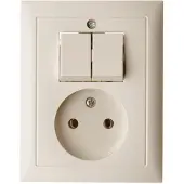 Hager Berker S.1 Serieschakelaar met 2P Stopcontact - Wit - 6143658982