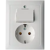 Hager Berker S1 Combinatieschakelaar Stopcontact Polair Wit Mat - 6143561949