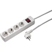 Kaiser Martin 4-Weg stopcontact met schakelaar en 3m kabel (Europese Stekkerdoos) - 1064ZL3-15W/KWS