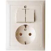 Hager Berker S1 wandcontactdoos met randaarde met afdekplaat glanzend wit - 6143558942