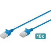 Digitus DK-1618-010S-B-10 Patchkabel CAT 6 U-UTP Slim 1m Blau 10 Stück