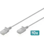 Digitus DK-1618-010S-10, 1 meter, Cat6, U/UTP (UTP), RJ-45, RJ-45, grijs