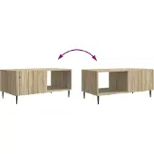 vidaXL Salontafel Sonoma Eiken 90 x 50 x 40 cm Bewerkt hout