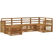 vidaXL Buiten bank set 6 st Naturel Massief Acacia Hout
