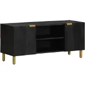 vidaXL tv-meubel 105x33x46 cm bewerkt hout zwart