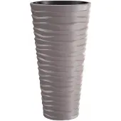 Prosperplast Zandpot Mocca 75cm hoog, 3D golfpatroon, vorstbestendig