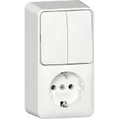 Gira Opbouw Combinatieschakelaar Stopcontact 16A 250V Verticaal - 417512
