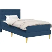 vidaXL Bedframe met matras met hoofdeinde Blauw 90 x 190 cm Stof