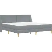vidaXL Bedframe met matras Lichtgrijs 200 x 200 cm Polyester