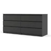 Ebuy24 Nada ladekast 6 lades mat zwart.