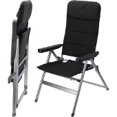 Redcliffs Campingstoel Aluminium 6 Standen Zwart zwart Kunststof Campingstoel