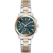 GUESS Analoog horloge 'BIRDIE' goud / smaragd / zilver