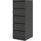Ebuy24 Nada ladekast smal 5 lades mat zwart.