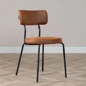 Bronx Industriële eetkamerstoel Lyon cognac eco-leer stapelbaar