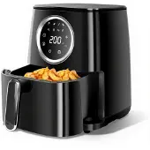 Aigostar 1400 W 4,2 L elektronische heteluchtfriteuse timingregeling antiaanbaklaag led-aanraakbediening