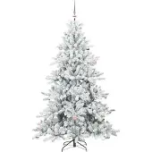 vidaXL Kunstmatige Hinged Kerstboom Wit 210 cm PVC en Staal
