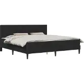 vidaXL Bedframe met matras met hoofdeinde Zwart 200 x 200 cm Fluweel