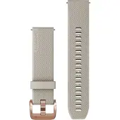 Garmin Siliconen Polsband 20mm Snelsluiting Zandkleur Met Roségoudkleurige Gesp Horlogebandje Zandkleur