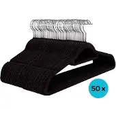 Ceruzo Kledinghangers Zwart – 50 – Anti-Slip – Draaibare Haak