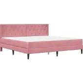 vidaXL Bedframe met matras met hoofdeinde Roze 180 x 200 cm Fluweel