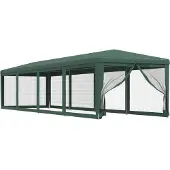 vidaXL Partytent met 8 mesh-zijpanelen, groen, 4x4 meter, HDPE