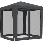 vidaXL partytent met 10 gaaspanelen aan de zijkanten, antraciet, 6x4 meter, HDPE