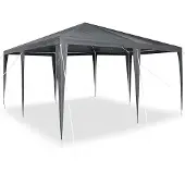 vidaXL Partytent Wit 400 x 400 x 266 cm Polyethyleen en Staal