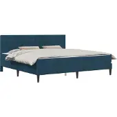 vidaXL Bedframe met matras met hoofdeinde Blauw 200 x 200 cm Fluweel