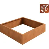 HTDesign (Het Tuinstel) Cortenstaal plantenbak 140x140x40cm - Zonder bodem -