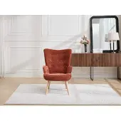 Vente-unique Fauteuil in gestructureerde terracottakleurige stof VATELY