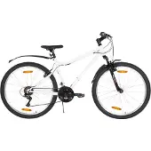 Happiq Mountainbike – Voor dames / mountainbiken – 18-speed, V-brake – Stevig, 66 cm, wit