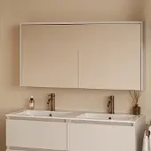 Fontana Basic spiegelkast 117cm met 2 deuren warm linnen