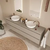 Fontana Proma badkamermeubel 200cm zonder kommen taupe