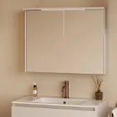 Fontana Grado spiegelkast met verlichting 80cm 2 deuren warm linnen
