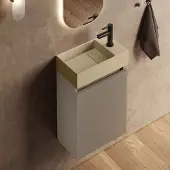 Fontana Itsie toiletmeubel taupe 40cm met fontein in mat licht ivoor