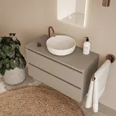 Fontana Proma badkamermeubel 100cm zonder kom taupe