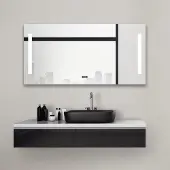 OEM Luxe badkamerspiegel met digitale klok en 4200K-verlichting, 120x60 cm