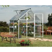 Palram - Canopia Tuinkas Hybrid 6x4 - Hybride - Zilver - 126x185x208cm