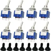 OEM 8 stuks DPDT-schakelaars, elektronische minischakelaars, waterdicht, 2 polen
