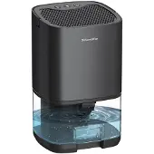 HAUSS SPOLE Luchtontvochtiger-Elektrische Mini Ontvochtiger-met Nachtlampje-voor Slaapkamer en Badkamer-Geruisloos en Efficiënt-Compact-ABS-Zwart