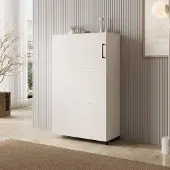 Meubella - Inverly - Schoenenkast - Wit - 68x33x113 cm