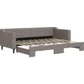 vidaXL Slaapbank met onderschuifbed 80x200 cm stof taupe