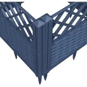 vidaXL Plantenbak met pinnen 363,5x43,5x43,5 cm polypropeen blauwgrijs